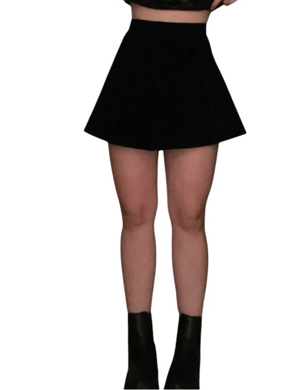 Forever 21 black skater skirt high-waisted flared Aline mini Skirt Goth Kawaii